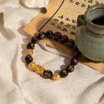 Chakra Lava Stone Bracelet | Natural Volcanic Stone & Tiger Eye Beaded Jewelry