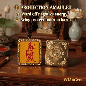 Taoist Protection Amulet Pendant Necklace | Traditional Lucky Talisman Charm