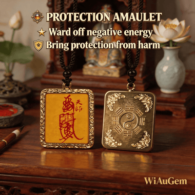 Taoist Protection Amulet Pendant Necklace | Traditional Lucky Talisman Charm