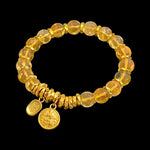 Natural Citrine Gemstone Bracelet | Yellow Crystal Beaded Jewelry