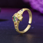 Gemstone Skull Ring | Gothic Halloween Jewelry for Protection & Strength | Wiaugem