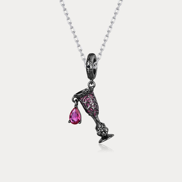 Wiaugem Wine Glass Necklace | Gothic Halloween Jewelry for Mystery &amp; Elegance