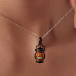 Wiaugem Halloween Pumpkin Necklace | Glow-in-the-Dark Gothic Halloween Jewelry