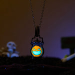 Wiaugem Halloween Pumpkin Necklace | Glow-in-the-Dark Gothic Halloween Jewelry