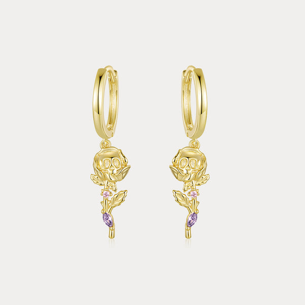 Rose Skull Earrings | Gothic Jewelry for Love & Transformation | Wiaugem