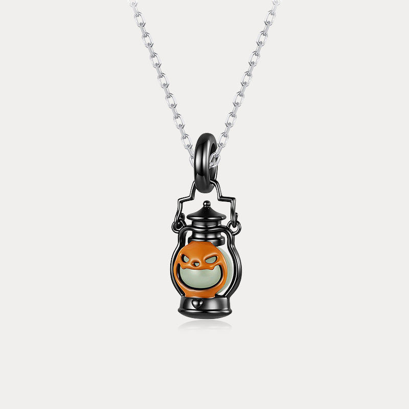 Wiaugem Halloween Pumpkin Necklace | Glow-in-the-Dark Gothic Halloween Jewelry