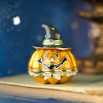 Wiaugem Halloween Pumpkin Trinket Box | Witch Hat Keepsake Box for Luck &amp; Protection