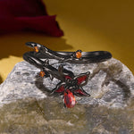 Wiaugem Black Mandala Ring | Gothic Halloween Jewelry &amp; Flower Jewelry